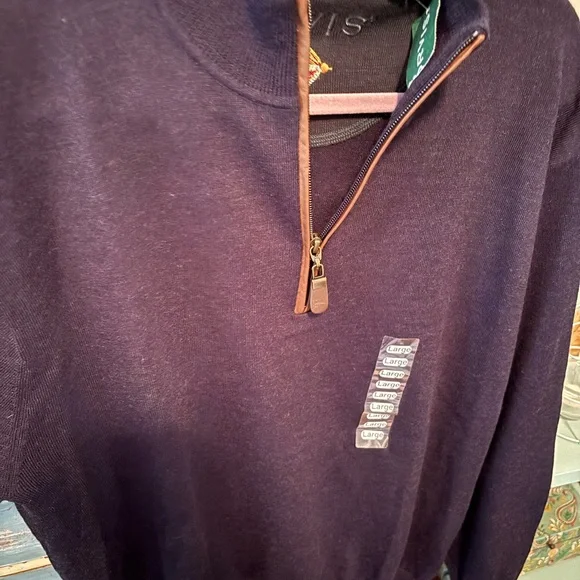 Orvis Men's Dark Blue Zip-Up Sweater Sz large - Picture 4 of 5